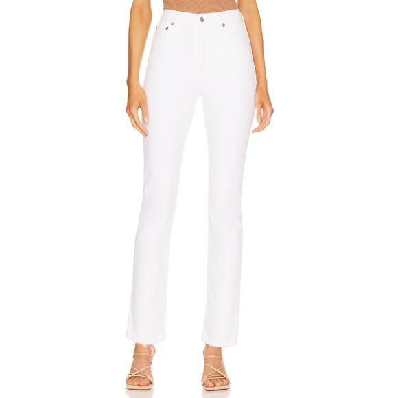 Agolde Denim - Agolde Riley Long High Rise Straight in Sour Cream Size 28 Denim Button Fly